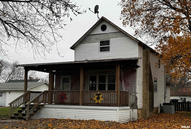 view of front facade featuring a porch