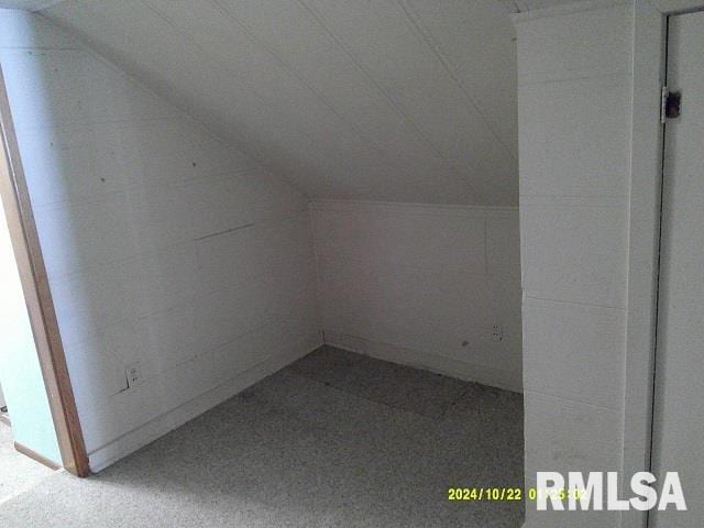 bonus room with lofted ceiling