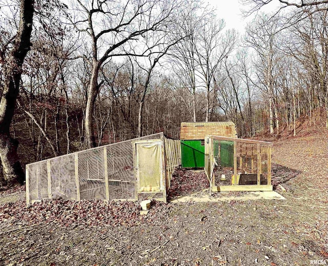 view of yard with an outbuilding