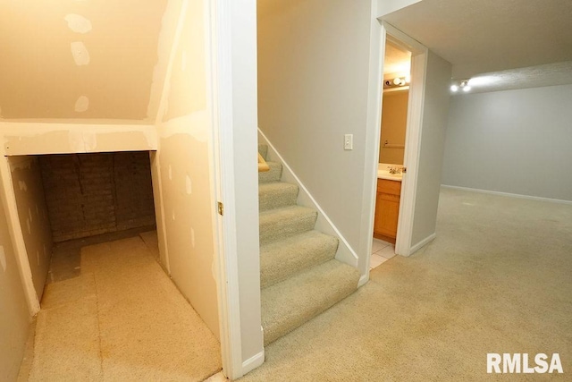 stairway with carpet