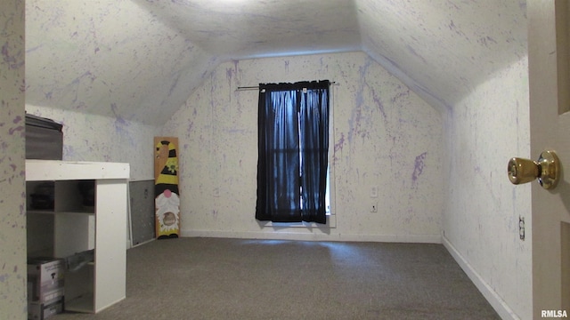 additional living space featuring lofted ceiling