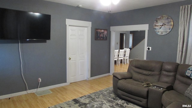 living room featuring wood-type flooring