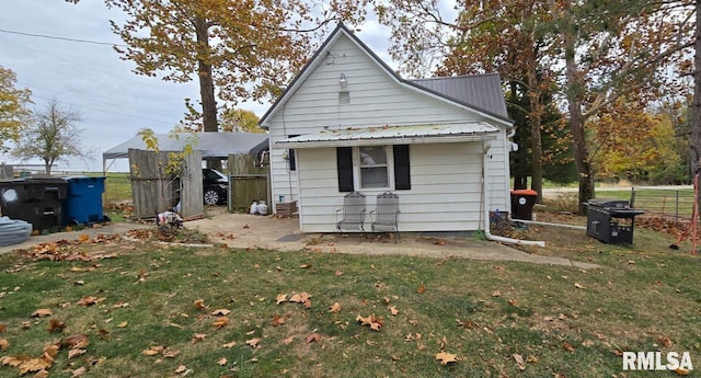 exterior space with a front yard