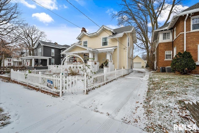 view of front of property featuring central AC