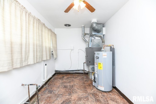 utility room with water heater