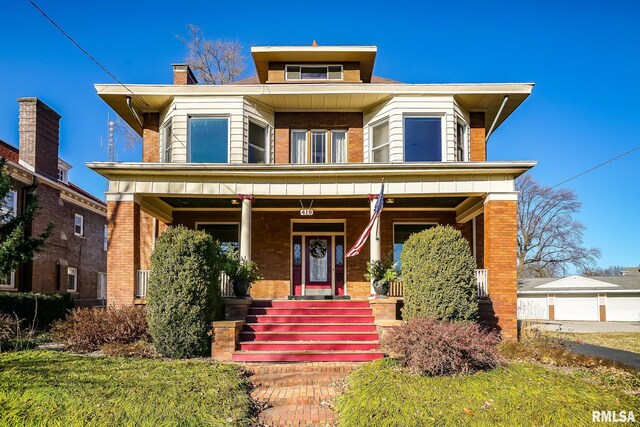 view of front of property with covered porch