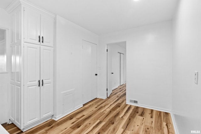 interior space with light hardwood / wood-style flooring