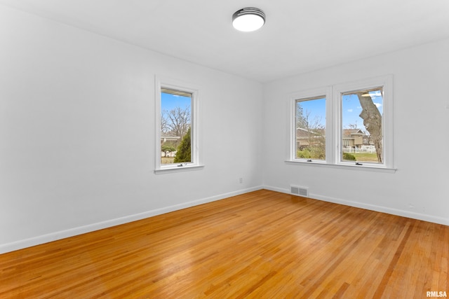 empty room featuring light wood-type flooring