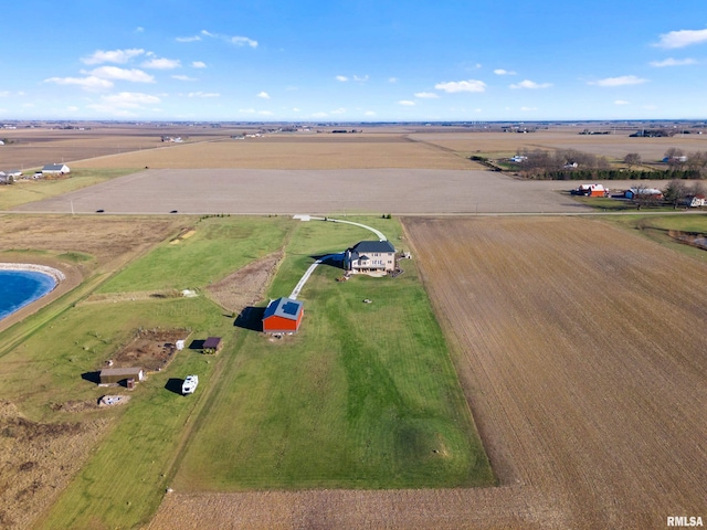 drone / aerial view with a rural view