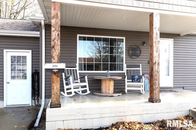 exterior space featuring covered porch