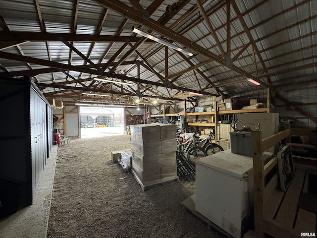 miscellaneous room featuring vaulted ceiling