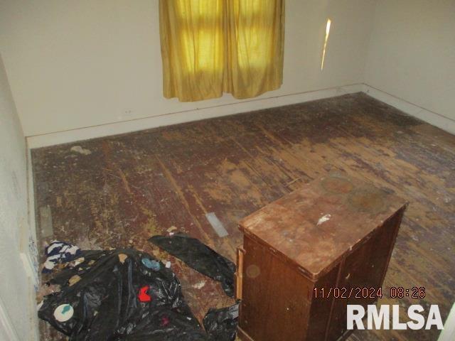 spare room featuring wood-type flooring