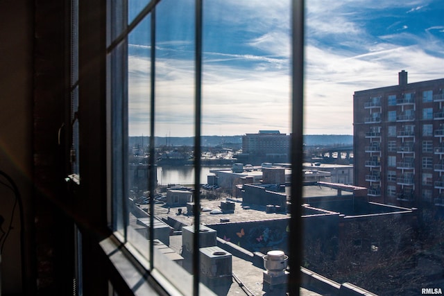 property's view of city with a water view