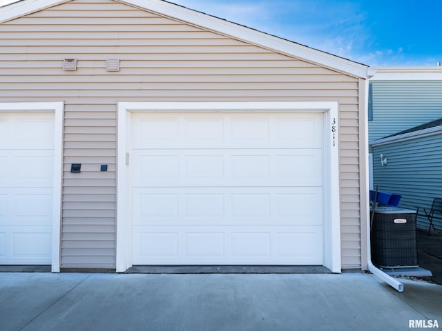 garage with central AC unit