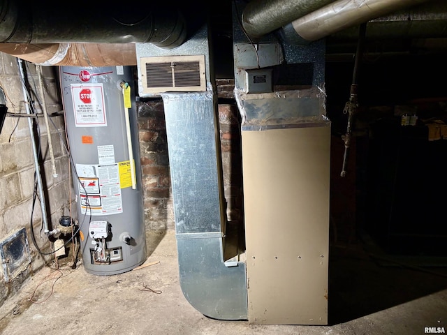 utilities featuring gas water heater