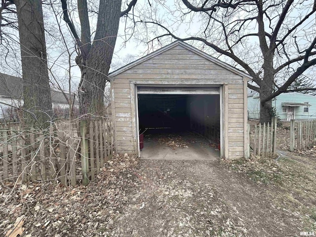 view of garage