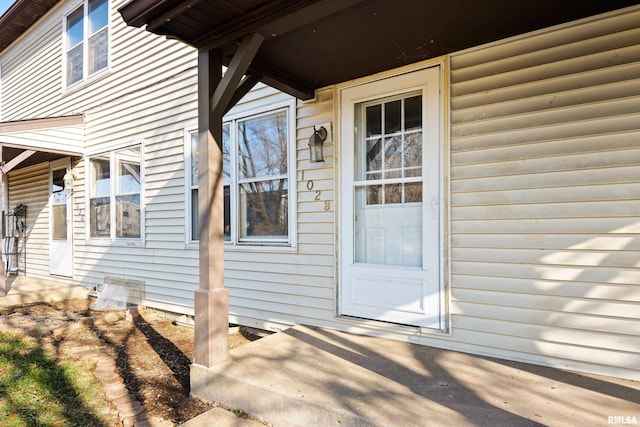 view of doorway to property