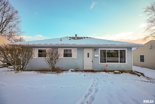 view of single story home