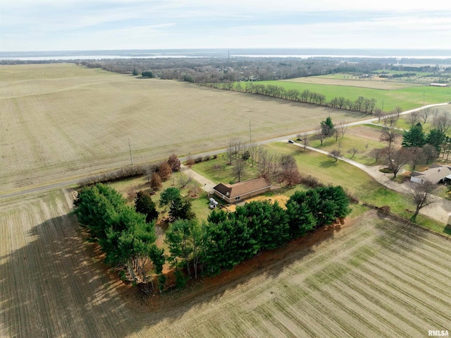 aerial view with a rural view