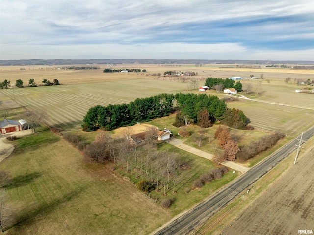 drone / aerial view featuring a rural view