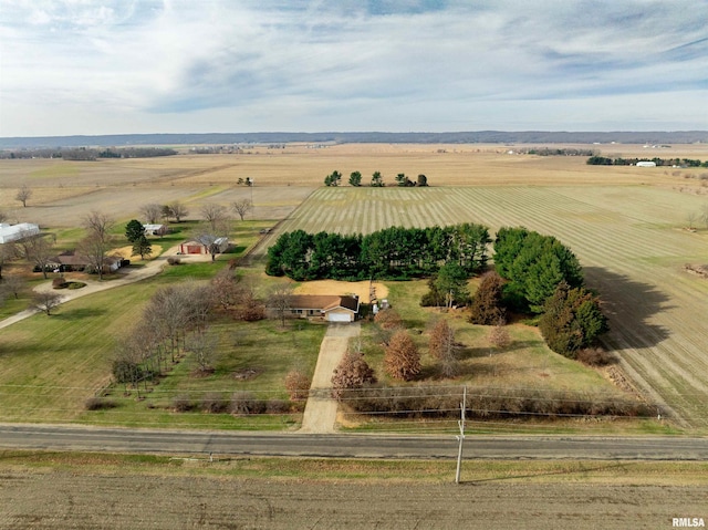 aerial view with a rural view