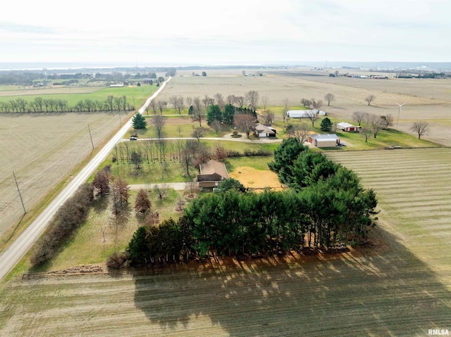 bird's eye view featuring a rural view