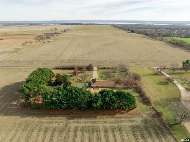 aerial view with a rural view