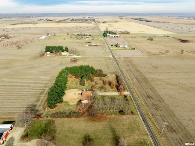 aerial view with a rural view