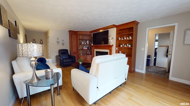 living room featuring light hardwood / wood-style floors