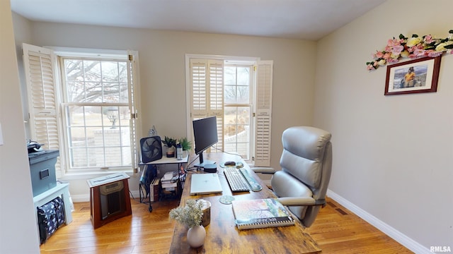 office featuring light hardwood / wood-style flooring