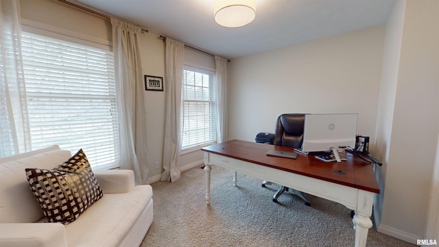 view of carpeted office