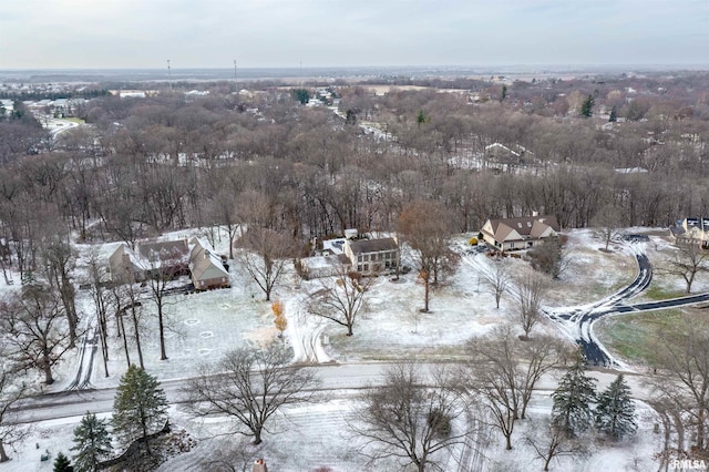 view of snowy aerial view