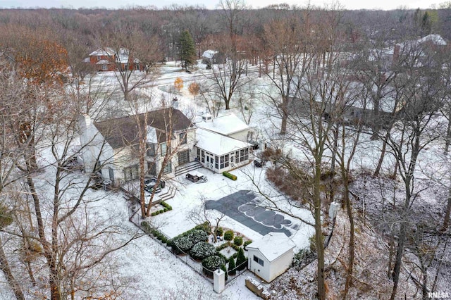 view of snowy aerial view