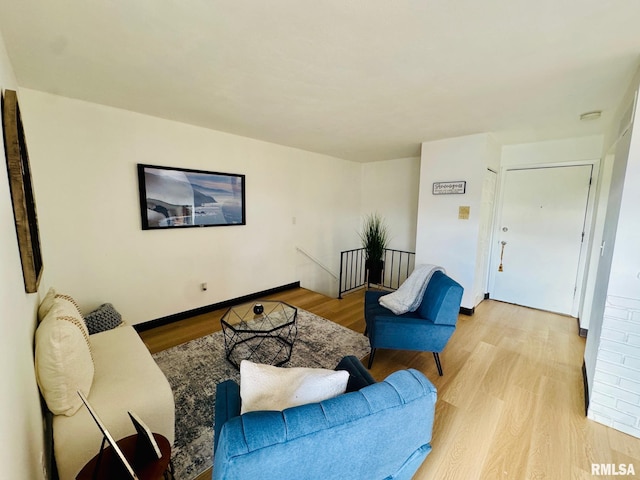 living room featuring light hardwood / wood-style flooring