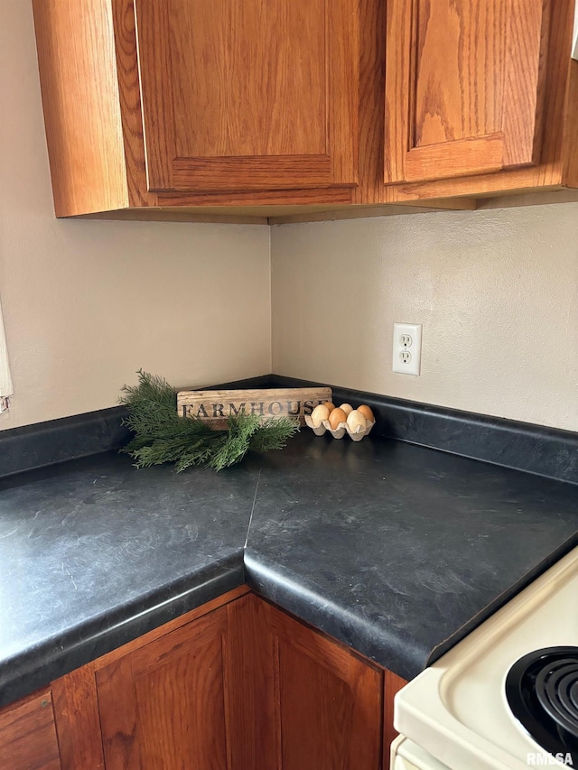 interior details with white range oven