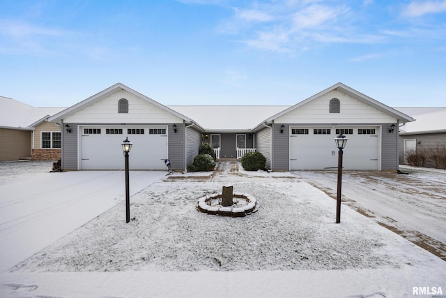 ranch-style home featuring a garage