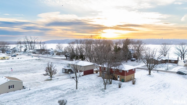 view of snowy aerial view