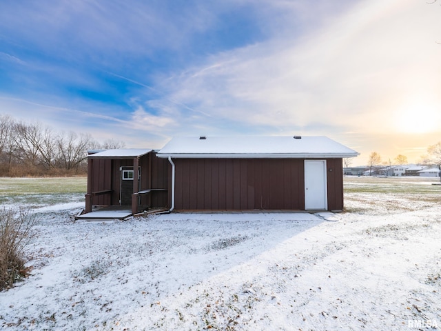 view of snow covered structure