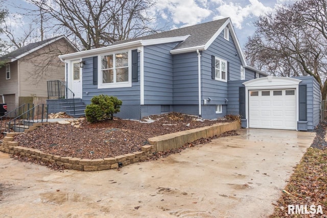 view of home's exterior featuring a garage and an outdoor structure