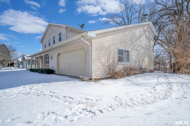 view of snow covered exterior