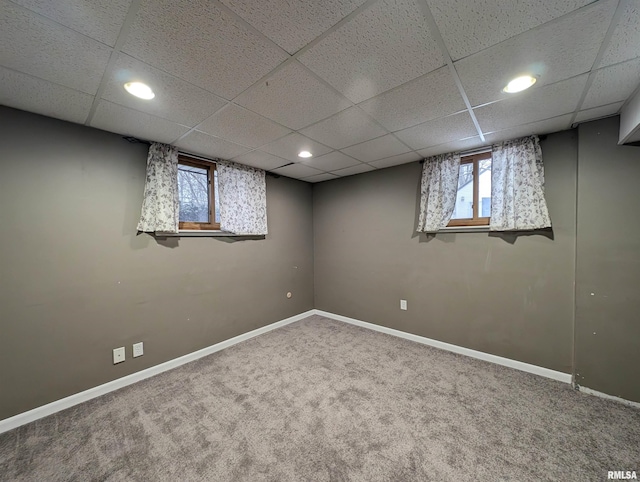 basement with carpet