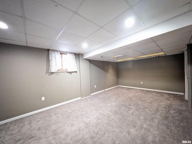 basement featuring carpet floors