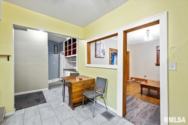 office space featuring light hardwood / wood-style flooring