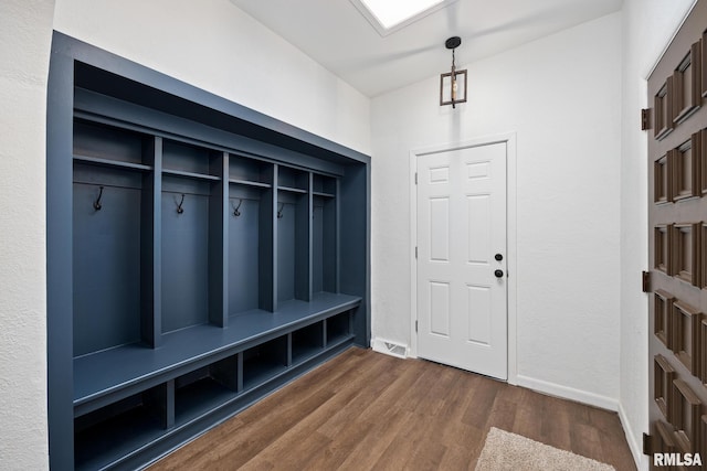 mudroom featuring dark hardwood / wood-style floors