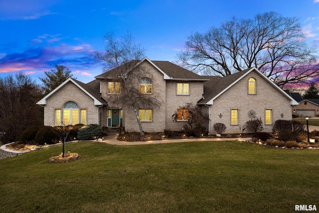 view of property with a lawn