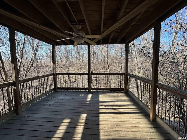 deck featuring ceiling fan