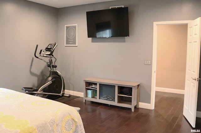 bedroom featuring dark hardwood / wood-style floors