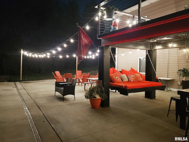 view of patio at twilight