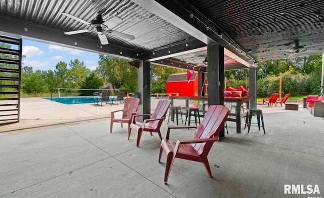 view of patio / terrace with ceiling fan