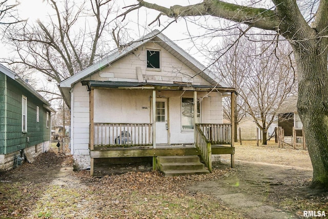 bungalow-style home featuring a porch